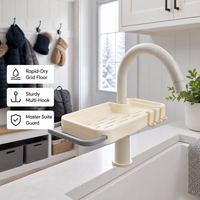 Support de rangement pour éponge de cuisine et salle de bain, organisateur de robinet de cuisine