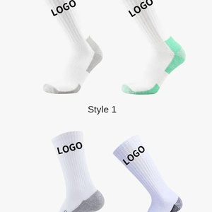 Calcetines Deportivos Unisex de Algodón de Color Sólido, Altura Media, con Absorción de Impactos, Personalizables con Logotipo - Product Image 4