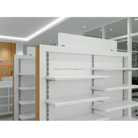 Rak Apotek Modern & Lemari Dinding Medis untuk Ritel Mal - Kayu Solid Ukuran Dapat Disesuaikan Ide Desain Toko Apotek