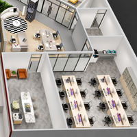 Service de design d'intérieur de bureau, plan d'aménagement d'espace de travail commercial, rendu 3D pour les sièges sociaux d'entreprises, bureau personnalisé pour projets commerciaux