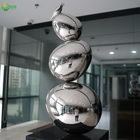 Style moderne personnalisé boule métal artisanat miroir polissage 304 316 inoxydable assemblé sphères Sculpture pour la décoration de la maison