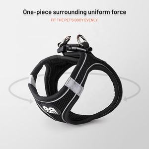 Tali rompi kucing hitam kustom desain tahan pelarian rompi kucing besar <span class=keywords><strong>Harness</strong></span> dengan fitur empuk terbuat dari jaring poliester - Product Image 4