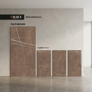 Losas de porcelana brillante Gris Onyx Gris de 800x1600 mm con aspecto de mármol pulido para pisos y paredes. - Product Image 1