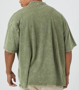 T-shirt Vintage in bianco t-shirt oversize con logo personalizzato da uomo t-shirt da strada in stile lavato t-shirt - Product Image 2