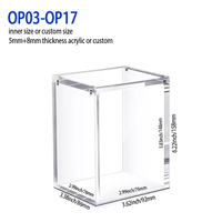 Estuche de exhibición de acrílico transparente de una pieza para cajas de sobres de juegos de cartas, protector de cartas TCG HD transparente para exhibición de coleccionables