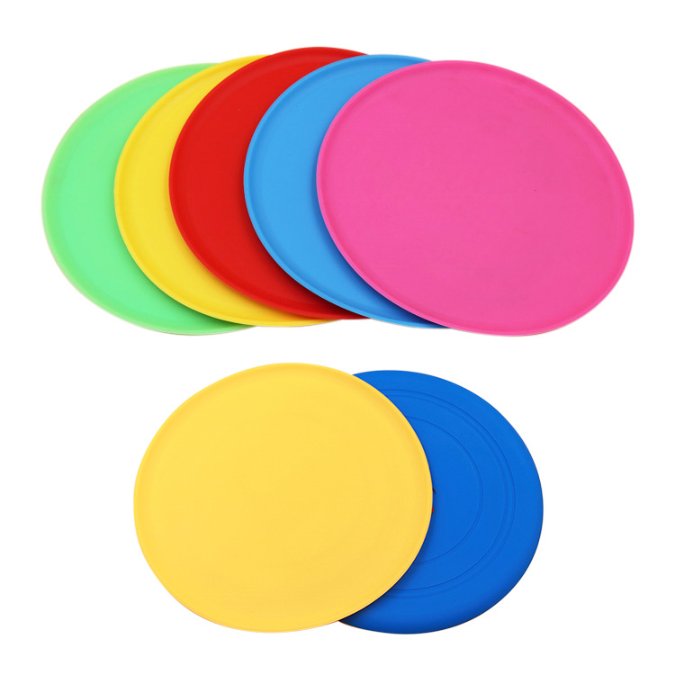 OEM Custom dog chew toy Portable Printing Silicone soft frisbeed pet bite resistant frisbeed for training Discs toy
