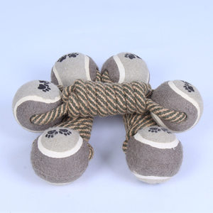 ของเล่นสุนัขของเล่นสัตว์เลี้ยงเคี้ยวของเล่นสำหรับสุนัขดัมเบลล์เชือกลูกเทนนิสลูกสุนัขเครื่องมือในการทำความสะอาดฟันสุนัข - Product Image 5