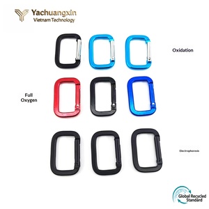 Square aluminum alloy climbing carabiner, bulk price, all black metal <b>quick</b>-<b>link</b> carabiner, bag strap hook - Product Image 5