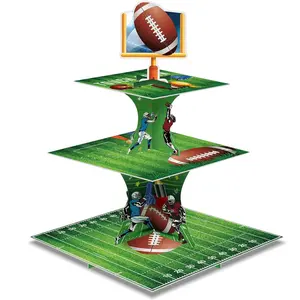 Rugby Sport Theme Festival Party Supplies American Football Tableware Decorations Sets Three Layers Cake Stand For Dessert