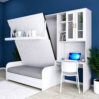 Lit mural Murphy multifonctionnel avec canapé, lit pliable invisible, bureau, armoire, solution de rangement idéale pour les petits espaces
