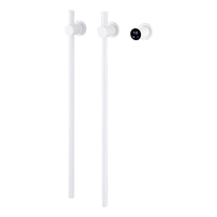 Toallero Eléctrico Vertical Mate Blanco de 80.5x2.2cm con 2 Barras Redondas, Montado en Pared, de Acero Inoxidable 304, Calentador de Toallas Eléctrico Oculto