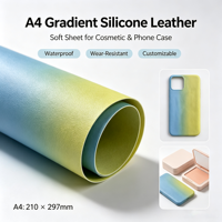 Feuille A4 en cuir synthétique silicone Jemery à dégradé multi-tons et grain 3D esthétique, personnalisable pour l'emballage de coques de téléphone