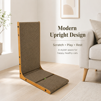 Griffoir vertical pour chat sur mesure OEM/ODM avec panneau latéral en MDF et plateau en carton ondulé – Fournisseur d'usine