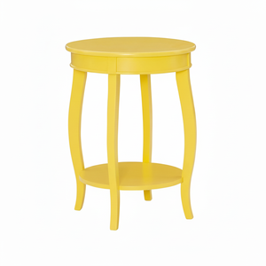 Mesa de centro de madera de Color amarillo impactante, patas curvas móviles para dormitorio, muebles de espacio vital disponibles al por mayor - Product Image 1