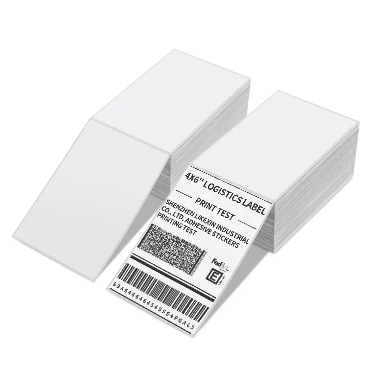 Likexin משלוח מדגם 4x6 תרמית תוויות תואם 2000 תוויות בערימה קפל נייר רציף 4 "x 6" ישיר תרמית תוויות