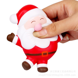 Figura de Papá Noel de Espuma PU, Juguete Antiestrés de 3.9 Pulgadas, Decoración Interior, Adorno Navideño - Product Image 1