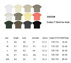 Camisetas Lisas al por Mayor de Alta Calidad, Estilo Oversize, 305 g/m², Ropa Urbana para Adultos y Niños, Camisetas Holgadas de Algodón Grueso - Product Image 2