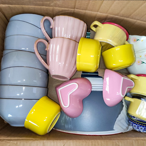 จานถ้วยเซรามิกพอร์ซเลนแบบผสมสีเคลือบขนาดหนึ่งตันโรงงานจำนวนมาก - Product Image 5