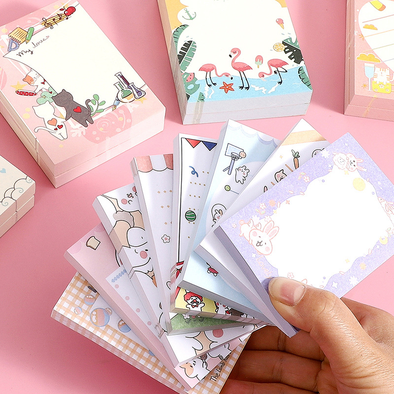 Мультяшный липкий блокнот, канцелярский школьный сезон, Студенческая анимация, Креатив, офис, самоклеящийся цвет