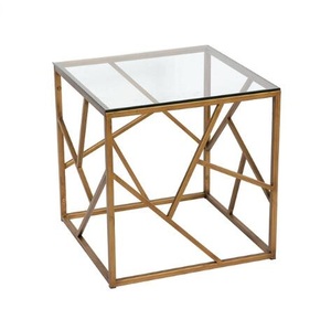 Mesa de Centro <span class=keywords><strong>Nico</strong></span> Square de Acero Inoxidable, Mesa Auxiliar Italiana - Product Image 4