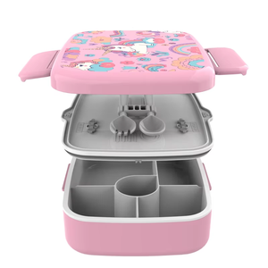 กล่องอาหารกลางวันนำกลับมาใช้ใหม่ได้5ช่องกล่องไมโครเวฟพร้อมเครื่องใช้บนโต๊ะอาหารแบบเกาหลีใช้ซ้ำได้ - Product Image 1