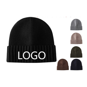 Wholesale Custom Designer Knitted Beanie Hats for Men Winter Warm Knit Beanie Caps with Embroidery Logo Promotional Hats & Caps