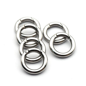 ห่วงคาราบิเนอร์สแตนเลสวงแหวนกลมสแตนเลสสตีล20มม. หรูหราสูง40มม. 50มม. พวงกุญแจสีเงินสลักตะขอสีดำ - Product Image 4