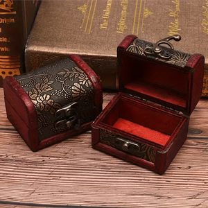 Caja de Almacenamiento de Joyas Estilo Cuero Vintage, Cofre Pequeño de Madera Rústica para Guardar Objetos Personales <span class=keywords><strong>y</strong></span> Recuerdos, Caja de Madera de Oud - Product Image 5