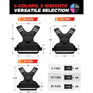 Gilet lesté en néoprène avec poches réglables pour téléphone et clés, idéal pour le fitness, la course à pied, la gym et l'entraînement, 4-32 lbs, ergonomique, dos en X, réfléchissant - Product Image 4