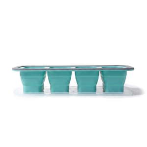 Boîte à lunch écologique en silicone, compatible lave-vaisselle et micro-ondes, 4 compartiments, pour organiser les aliments dans le réfrigérateur. - Product Image 1