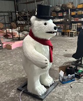 Ours polaire animatronique réaliste mignon de haute qualité chantant des chansons de Noël pour les parcs d'attractions