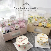 2022 PVC Transparent fleur boîte-cadeau clair petite boîte à gâteau emballage festif mariage fête d'anniversaire boîtes d'emballage avec poignée