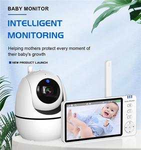 Caméra de surveillance vidéo pour bébé, <span class=keywords><strong>babyphone</strong></span> avec audio bidirectionnel, vision nocturne, lecteur de musique, inclinaison et rotation, 5 pouces, 720p, ABM501 - Product Image 4