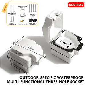 Boîte de prise murale extérieure universelle de style allemand, norme européenne, étanche IP66, avec 1 prise 16A, matériau PC - Product Image 3