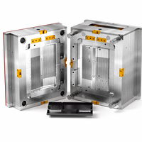 Moule d'injection plastique sur mesure avec cavité de précision, broches de guidage et blocs de verrouillage pour boîtiers électroniques, fabrication OEM