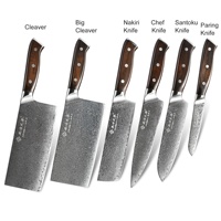Vendeur chaud 4.1 pouces couteaux de cuisine en acier damas couteau Okapi couteau d'office avec manche en palissandre noir