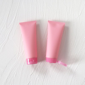 Envase de Tubo Exprimible de Plástico Cosmético con Tapa Abatible, Color Rosa Mate, 200 ml, para Limpiador Facial, Marca Privada - Product Image 2