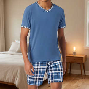 MSF <b>Men's</b> Robes Set 1 Piece <b>Satin</b> Silk Robe Summer Light Solid Jacquard Short Sleeve Thermal Home Wear <b>Pajamas</b> Plus Size Bathro - Product Image 4