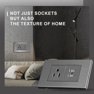 American Standard Wall US Power <strong>Socket</strong> Universal <strong>Plug</strong> with Double 2Usb US Stainless Steel 2way <strong>Socket</strong> Panel 118*74mm <strong>Computer</strong> - Product Image 4