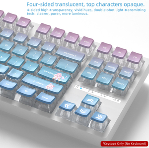 Keycaps Trasparenti su Quattro Lati CBSA Profile <span class=keywords><strong>Elysia</strong></span> in Materiale PBT PC con Sublimazione per Tastiera Meccanica con Switch MX - Product Image 5