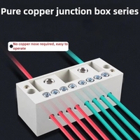 Bornier de câblage deux en huit sorties, boîtier de distribution, connecteur de fil, combinateur de feu zéro monophasé 220V