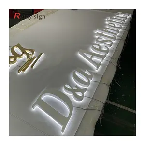 Letreros digitales retroiluminados con letras 3D LED para baño de cafetería al aire libre personalizados para negocios