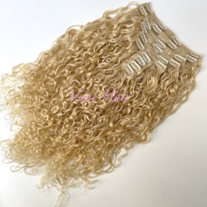 VMAE vente en gros d'extensions de cheveux humains vierges bruts à <span class=keywords><strong>clip</strong></span> Ins cuticule alignée 613 points culminants blonds profonds bouclés afro crépus à <span class=keywords><strong>clip</strong></span> dans les cheveux - Product Image 3