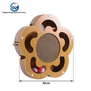 Papan gores kucing gaya Modern, mainan Lacak kertas bergelombang Panel serbuk kayu putar untuk kucing dikemas karton - Product Image 3