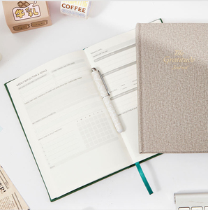 Thấp moq tùy chỉnh in ấn hardbound A5 <span class=keywords><strong>Linen</strong></span> Bìa Retro lòng biết ơn Tạp Chí máy tính xách tay - Product Image 2