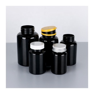 Envases de pastillas de plástico negro PET, botellas de tabletas, embalaje de suplementos, envases de vitaminas, tapa superior abatible - Product Image 5