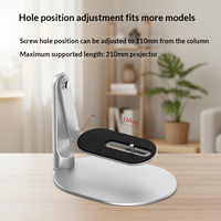 Nouveau support de projecteur universel réglable 2026 en alliage d'aluminium/acier pour chevet/table basse, rotation à 360 degrés, charge de 3 kg