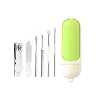 Lot de 6 coupe-ongles cylindriques en acier au carbone et kit de cure-oreilles rotatifs en spirale pour le nettoyage des oreilles - Vente en gros