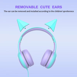 High Quality Foldable Cat Ear <strong>Earphones</strong> for Boys Girls 3.5mm Wired Stereo Bass Headsets for Mobile Phone <strong>Cute</strong> School Learning - Product Image 4