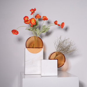 Light Modern Marble Vase Golden Home Decor Desktop Objects <strong>Table</strong> <strong>Centre</strong> <strong>Pieces</strong> for Home Decoration - Product Image 2